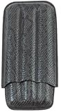 Simran FK-370-ILD Ajmer Black Snake Skin Italian Leather 3 Finger Cigar Case