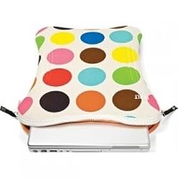 Built  E-LS15-FMD 15-Inch French Bull Multi-Dot Pattern Laptop Sleeve