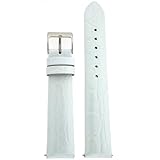 IMAGE OF Ladies Watch Band Crocodile Grain White Glossy Built-In Spring Bars 14 millimeter