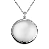 Sterling Silver Round Polished Locket Pendant, 22