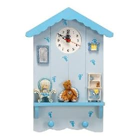 Baby Shadow Box with Clock Blue - Clock