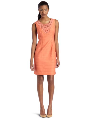 Donna Morgan Womens Sleeveless Shift Dress, Sunkiss, 10