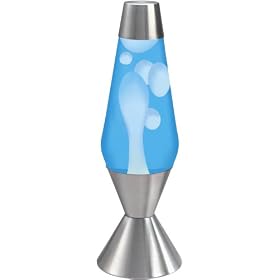 Lava Lite 52 oz Lava Lamp - White/Blue/Silver