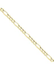 14k 5.25mm Concave Open Figaro Chain