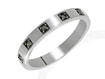 Ladies Sterling Silver 3 Stone Marcasite Band Ring