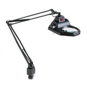 Electrix Illumination 7426-BK Halogen magnifier swing arm clamp-on lamp, 45 reach, black by Electrix