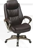 Executive Eco Leather Chair with Coil Spring Seat, Padded Arms and Coated Base, Wine