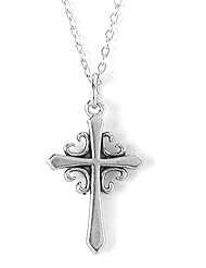 Bob Siemon Plated Pewter French Cross Pendant Necklace, 18"