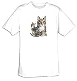Grey Tabby Cat Pet Adult T-shirt Tee Shirt