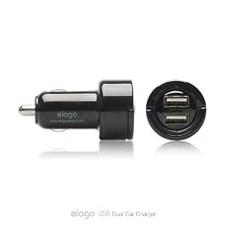 elago Dual USB Auto Charger for iphone 4/3G/S and other Device with USB Port