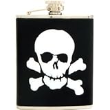 BBI Skull & Crossbones Leather Flask