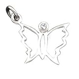 Pendant - Sterling Silver Clear CZ Butterfly Pendant