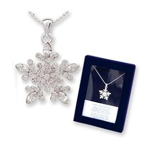 Sparking Crystal Snowflake Necklace! Holiday! Christmas! GIFT BOXED!