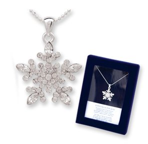 Sparking Crystal Snowflake Necklace! Holiday! Christmas
