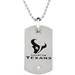 Stainless Steel Houston Texans Logo Dog Tag Necklace