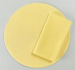 TAG Round Woven Yellow Placemat