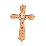 14K Rose Gold Diamond Cross Pendant