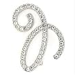 Rhodium Brass Brooch with Clear CZ