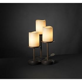 Dakota Bronze 3 Light Table Lamp Candle Shades