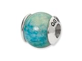 Reflections(tm) Sterling Silver Blue Yellow Recon Serpentine Stone Bead / Charm