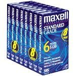 Maxell T120GX/8PK VHS Cassette Standard Grade T-120, 6 Hour, 8 Pack