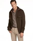 Perry Ellis Long Button-Down Mock Turtleneck Sweater