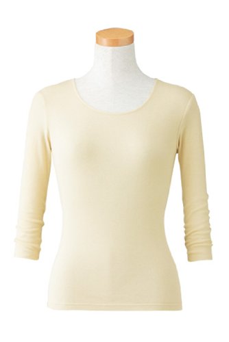 天使の綿シフォン　カットソー【クルーネック（丸首）／７分袖】