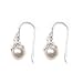 Sterling Silver Genuine Pearl Cap Drop Earrings