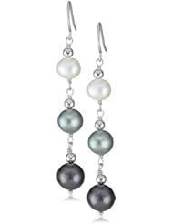 Honora "Tuxedo" Freshwater Cultured Pearl Line Earrings