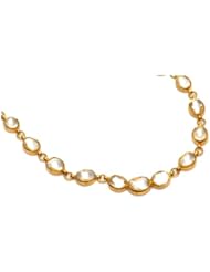 18kt Solid Yellow Gold Diamond Pave Chain Necklace Wedding Jewelry