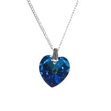 Review Gems'n'Sparkles  / Swarovski Crystal Pendant on Sterling Silver chain - Blue Heart 14mm