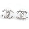 TI-CC Large-CRYSTAL STUDS 15X10MM: boucles d'oreilles en faux diamants bling bling tr�s designs - 1 cm sur 1.5 cm - 925 plaqu� argent - Utopia
