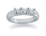 0.75 Three Stone Diamond Band in Platinum
