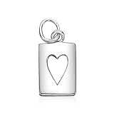 Sterling Silver Hearts Suit Card Charm