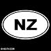 NZ - New Zealand - Country Code Vinyl Decal Sticker | Vinyl Color: White Image