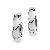 Hinged Huggie Hoop Earrings - 12 mm - 14K White Gold