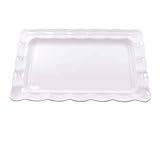 White Melamin Rectagular Plate with Curve Edge.