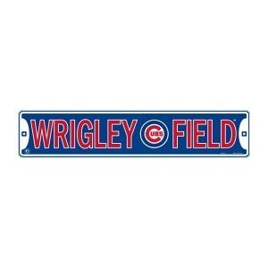 Chicago Cubs Wrigley Field Metal Street Sign (24″x5″)