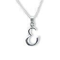 Sterling Silver Initial Charm Necklace, Letter E