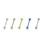 The Stainless Steel Jewellery Shop - Polysafe Flexible Acrylic Tongue Bars 5 colours Flexible - set of 5