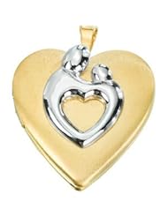 Yellow Gold Filled Heart Shaped Mother And Child Locket