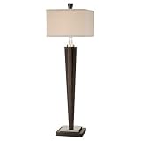 Brushed Steel Buffet Lamp in Espresso (Set of 2)