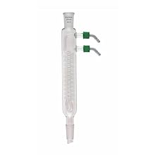 Chemglass CG-1213-L-HC-02 Glass Reflux Condenser with Removable Hose Connection and GL-14 Screw Cap, 175mm Coil Length, 350mm Height, 24/40 Joint