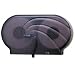 San Jamar Oceans Twin 9 Inch JBT Toilet Tissue Dispenser, 19 x 5 1/4 x 12, Black Pearl (R4090TBK)