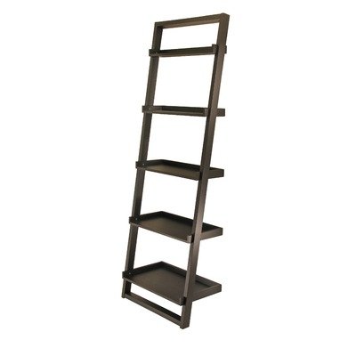 Winsome Wood Bailey Leaning 5-Tier Shelving Unit, Black