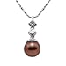 Chocolate Tahitian Pearl Necklace with Diamonds in 14K White Gold