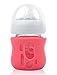 Olababy Silicone Sleeve for Avent Natural Glass Baby Bottles (4 oz, Pink)