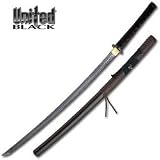 United Cutlery Damascus Steel Rurousha Leather Wrapped Forged Katana Sword