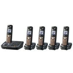Panasonic KX-TG6445T DECT 6.0 6-handset Expandable Digital Cordless Phone Answering System Kit
