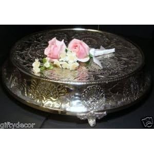 Hand Crafted SILVER WEDDING TAPERED CAKE STAND PLATEAU R